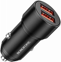 АЗУ 2 USB Borofone BZ19 Wisdom 12Вт чёрный