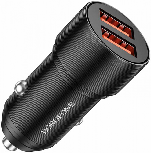 АЗУ 2 USB Borofone BZ19 Wisdom 12Вт чёрный