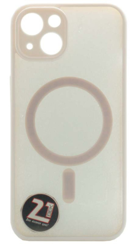 Силиконовый чехол для Apple iPhone 13 MagSafe с окантовкой и защитой камеры розовый