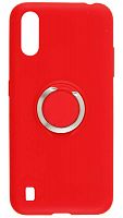 Силиконовый чехол Soft Touch для Samsung Galaxy A01/A015 с держателем красный