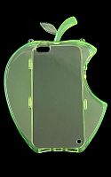 Силиконовый чехол для Apple iPhone 5 "Яблоко" (с ремешком на плечо салатовый)