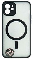 Силиконовый чехол для Apple iPhone 12 MagSafe с окантовкой и защитой камеры черный