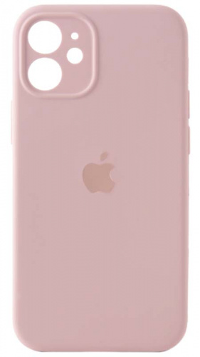 Силиконовый чехол Soft Touch для Apple iPhone 12 mini с защитой камеры бледно-розовый