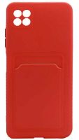 Силиконовый чехол для Samsung Galaxy A22S/A226 с кардхолдером красный