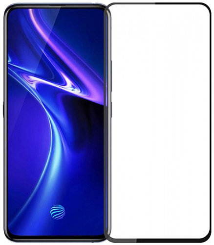 Противоударное стекло для Vivo X27 с полной проклейкой чёрный
