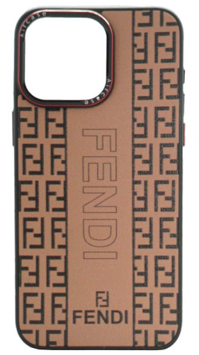 Силиконовый чехол для Apple iPhone 15 Pro Max кожа Fendi