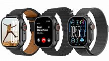 Смарт часы HainoTeko-15 Ultra 2 Waterproof 3 Pairs Strap черный