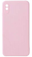 Силиконовый чехол Soft Touch для Xiaomi Redmi 9A с защитой камеры бледно-розовый