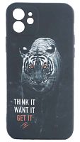 Силиконовый чехол для Apple iPhone 12 фосфор животные тигр