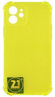 Силиконовый чехол для Apple iPhone 12 с уголками прозрачный желтый