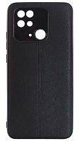 Силиконовый чехол для Xiaomi Redmi 10C эко кожа черный