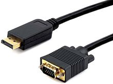 Кабель DisplayPort->VGA Cablexpert CCP-DPM-VGAM-6, 1,8м, 20M/15M, черный, экран