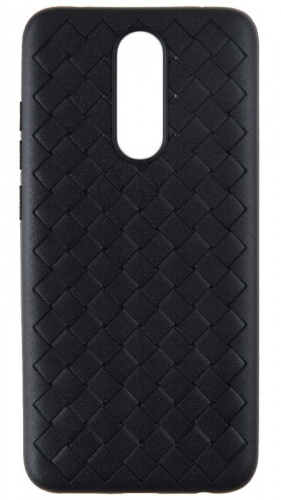 Силиконовый чехол для Xiaomi Redmi 8 плетеный чёрный
