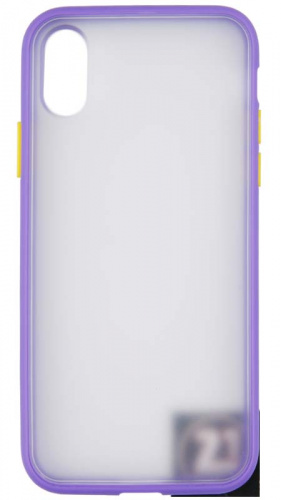 Силиконовый чехол для Apple iPhone X/XS хром сиреневый