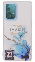 Силиконовый чехол для Samsung Galaxy A52/A525 water ink синий