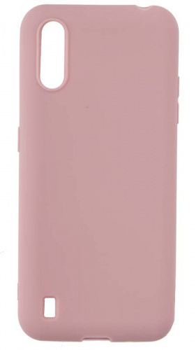 Силиконовый чехол для Samsung Galaxy M01/M015 матовый бледно-розовый
