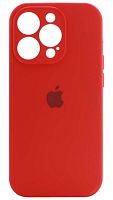 Силиконовый чехол Soft Touch для Apple iPhone 14 Pro с защитой камеры лого красный
