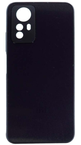 Силиконовый чехол для Xiaomi Redmi Note 12S матовое стекло с лого фиолетовый