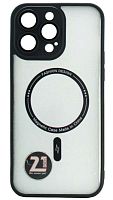Силиконовый чехол для Apple iPhone 14 Pro Max magsafe с защитой камеры черный
