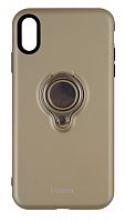 Силиконовый чехол Faison для Apple iPhone XS Max Ring, с держателем, магнит, золотой