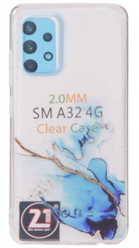 Силиконовый чехол для Samsung Galaxy A32/A325 water ink синий