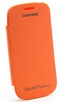Чехол футляр-книга Flip Cover для Samsung GT-I8190 Galaxy S III mini - задняя крышка (оранжевый)