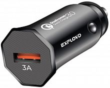 АЗУ 1 USB Exployd EX-Z-1343 Shaft 3A, Quick Cgarge 3.0, чёрный