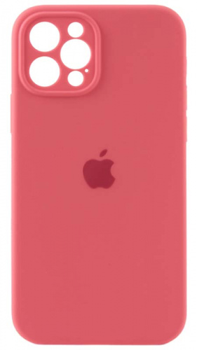 Силиконовый чехол Soft Touch для Apple iPhone 12 Pro с защитой камеры лого ярко-розовый