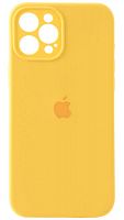 Силиконовый чехол Soft Touch для Apple iPhone 12 Pro Max с защитой камеры лого желтый
