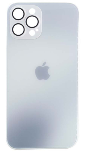 Силиконовый чехол для Apple iPhone 12 Pro Max стекло градиентное белый