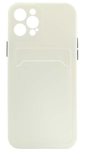 Силиконовый чехол для Apple iPhone 12 Pro с кардхолдером белый