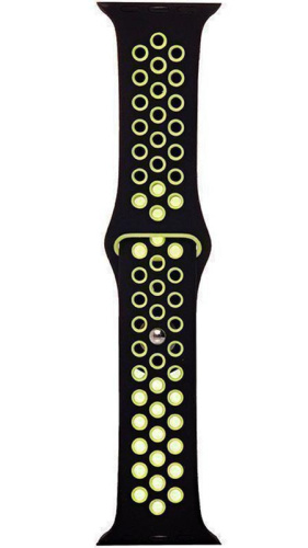 Ремешок на руку для Apple Watch 38-40mm силиконовый Sport N черный/зеленый