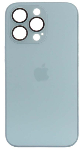 Силиконовый чехол для Apple iPhone 13 Pro AG Glass матовое стекло голубой