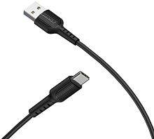 Кабель USB - Type-C Borofone BX16 Easy, 1.0м, круглый, 3.0A, силикон черный