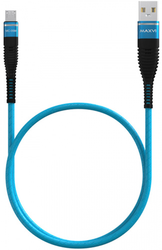 Кабель USB - micro USB Maxvi MC-05M синий