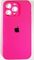 Силиконовый чехол Soft Touch для Apple iPhone 16 Pro Max с защитой камеры лого неоновый розовый