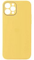 Силиконовый чехол для Apple iPhone 12 Pro матовое стекло желтый
