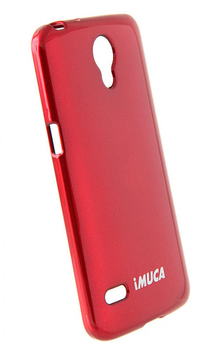 Силиконовый чехол IMUCA для телефона Samsung Round / G910 (wine red) бордовый + пленка и стилус