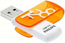 128GB флэш драйв Philips VIVID3.0, USB 3.0, пластик, белый, оранжевый