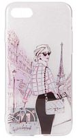 Силиконовый чехол для Apple iPhone 7/8 девушки с блеском Париж
