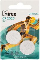 Батарейка MIREX CR2025-2BL Lithium 3В 2шт в блистере