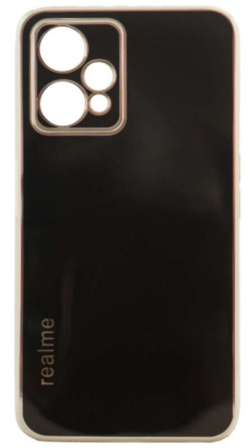 Силиконовый чехол для Realme 9 Pro глянцевый с окантовкой черный
