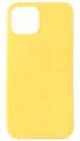 Силиконовый чехол для Apple iPhone 12/12 Pro с попсокетом плотный желтый