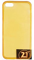 Силиконовый чехол для iPhone 5 0,5 mm глянцевый техпак (прозрачно-золотой)