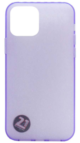 Силиконовый чехол для Apple iPhone 12/12 Pro матовый с прозрачным бортом фиолетовый