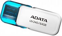 64Gb флэш драйв A-Data UV240, USB 2.0, пластик, белый, синий