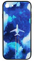Силиконовый чехол для Apple iPhone 7/8 стеклянный аэроплан