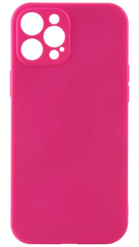 Силиконовый чехол Soft Touch для Apple iPhone 12 Pro Max с защитой камеры неоновый розовый