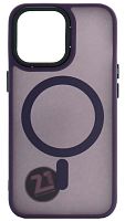 Силиконовый чехол MagSafe для Apple iPhone 13 Pro матовый фиолетовый