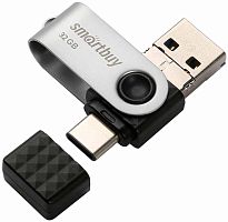 32GB флэш драйв Smart Buy TRIO 3-in-1 OTG (USB Type-A + USB Type-C + micro USB)